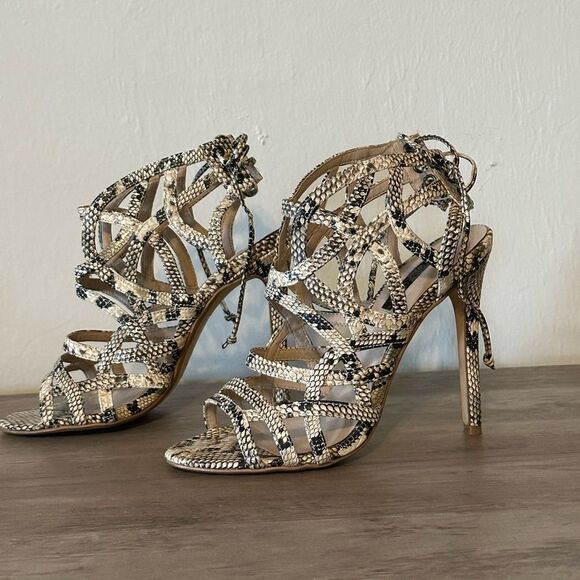 TOPSHOP - Snake Print Heels - Picture 2 of 6